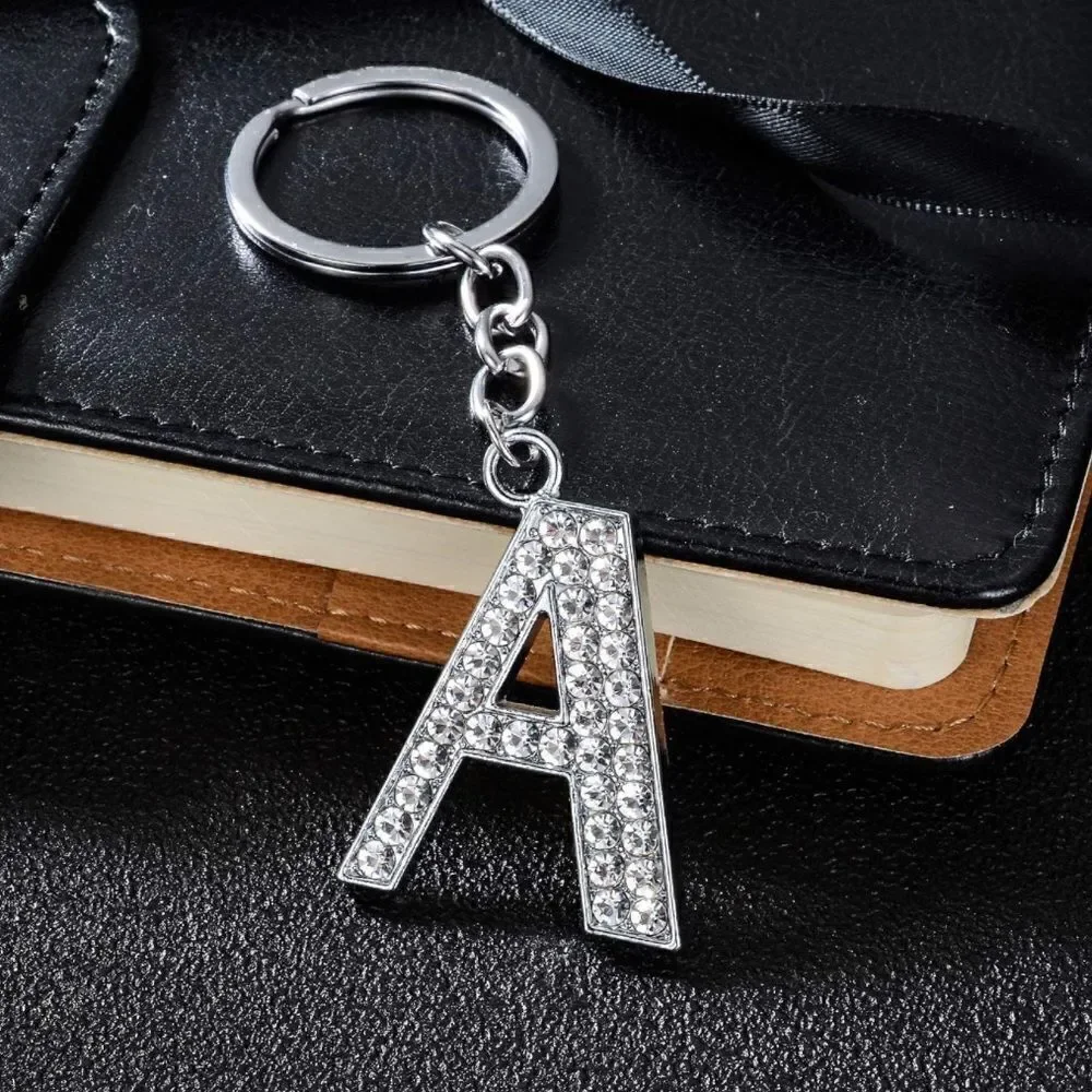 Initials Bedazzled Keychain